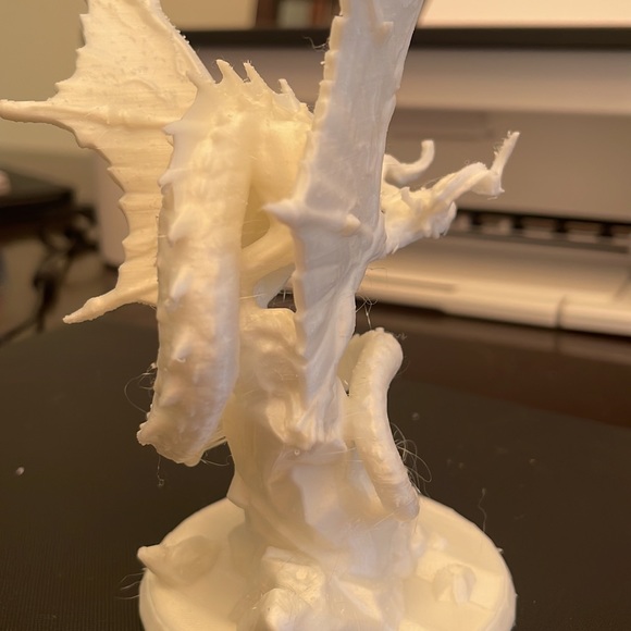 3D printed white nylon silk dragon.I have several sizes. Ask for pricing. - Picture 2 of 3